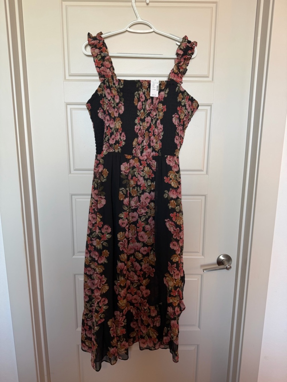 Maurices Black Maxi Dress with Pink Floral Print - Picture 3 of 8